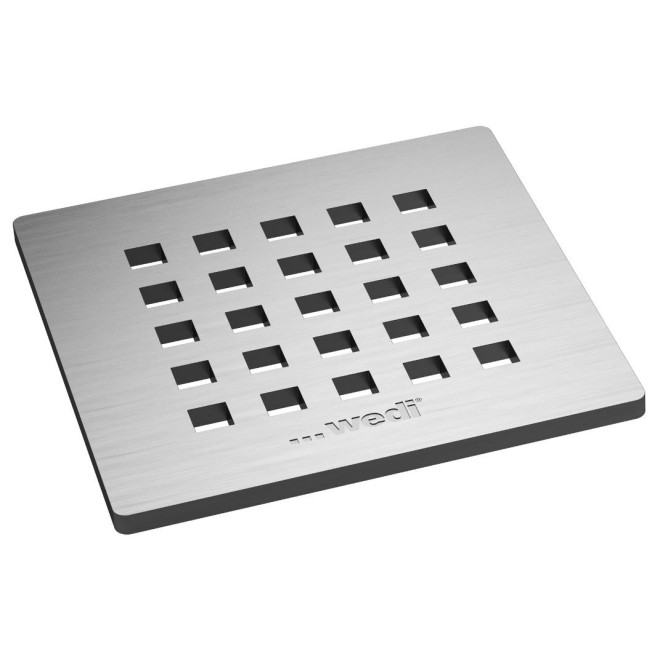 Wedi Fundo Fino Afvoerrooster 5.1 Vierkant Massief RVS