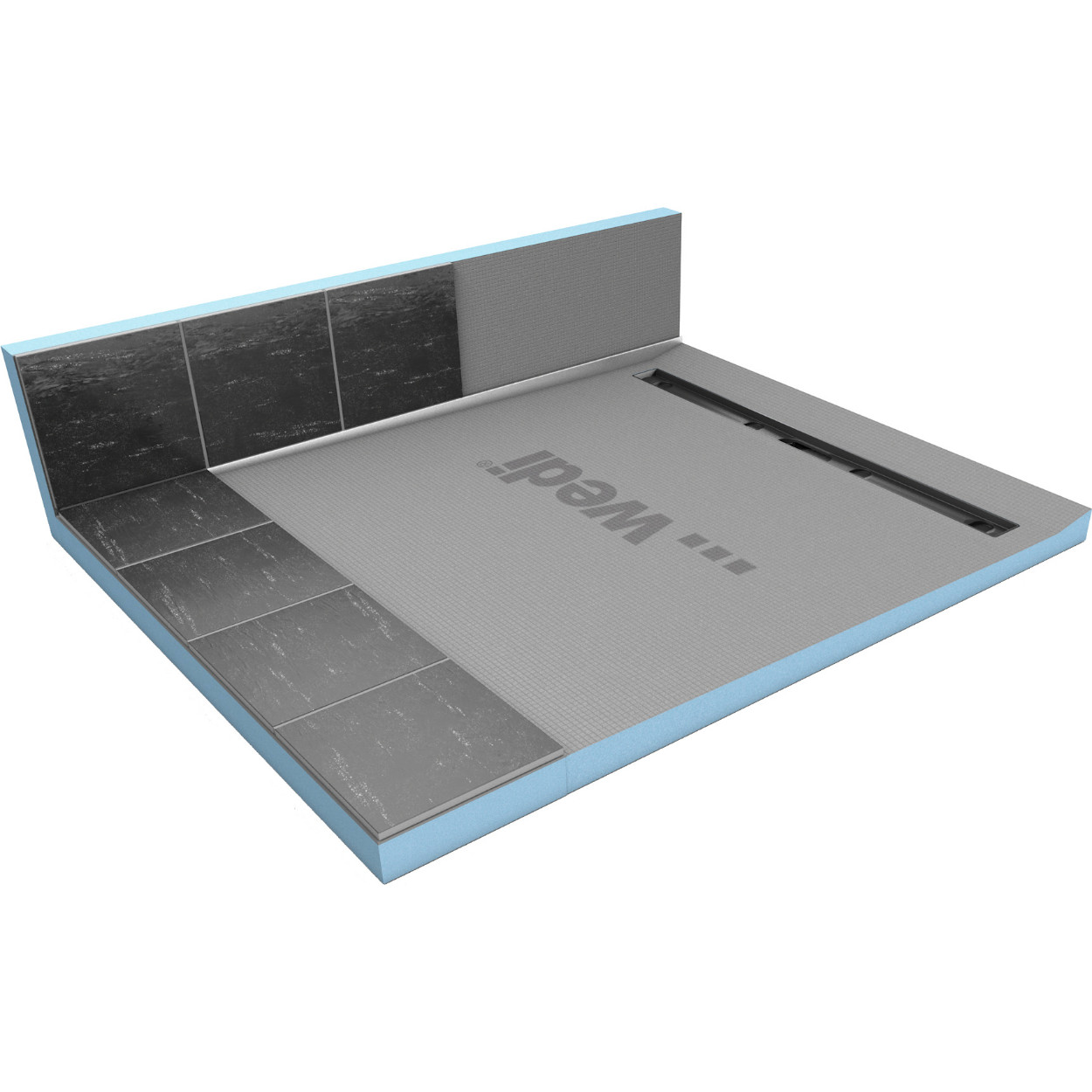 Wedi Fundo Riolito / RioLigno afschotprofiel Wand Links